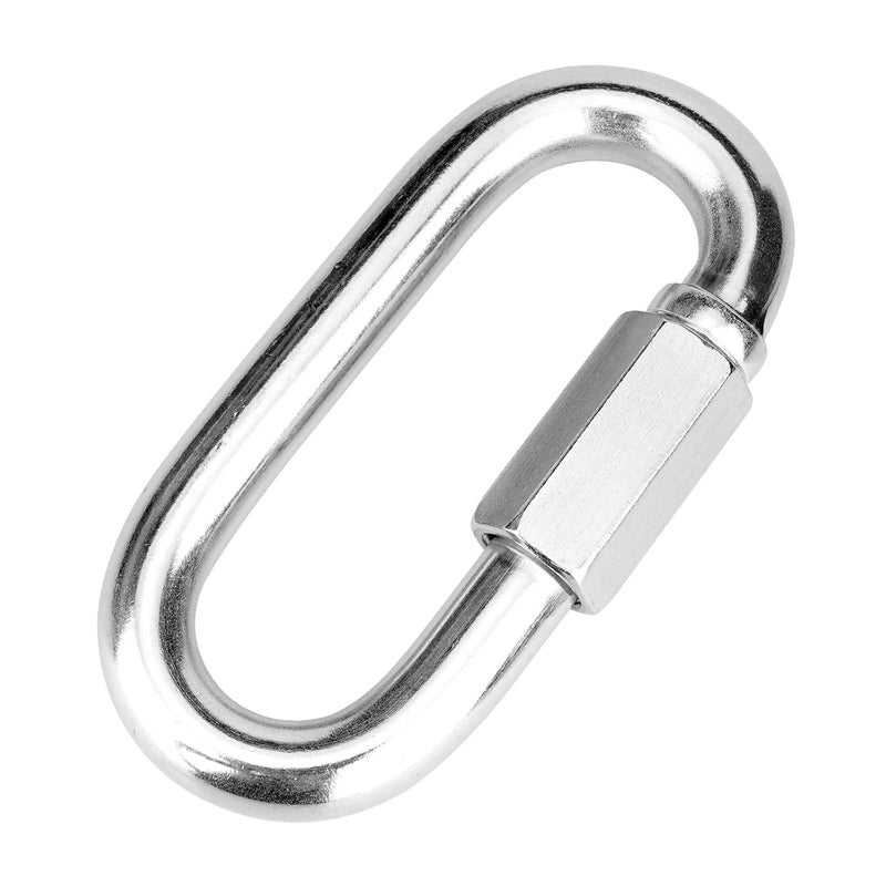 Vmuter 1Pcs 4.16 Inch 304(18-8) Heavy Duty Stainless Steel Screw Chain Quick Links, 2500 LBS Capacity Carabiner, Large Opening Connector for Big Chain Connecting, Hammock Hanging, Hiking - Image 1